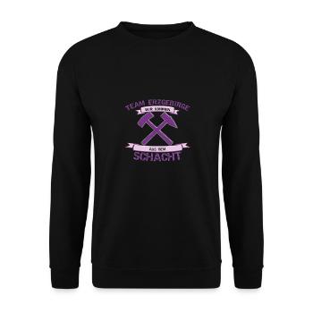 Erzgebirge Team Aue Schacht Fussball Geschenk - Unisex Pullover - Schwarz - Vorne - Alina (178cm) & Michal (187cm)
