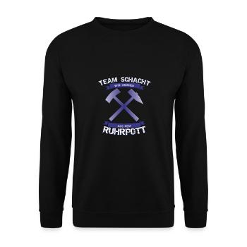 Schalke Team Ruhrpott Fussball Schalker Geschenk - Unisex Pullover - Schwarz - Vorne - Alina (178cm) & Michal (187cm)