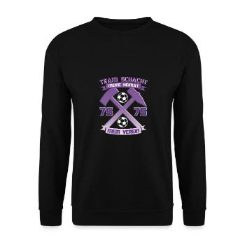 Erzgebirge Team Aue Schacht Fussball Geschenk - Unisex Pullover - Schwarz - Vorne - Alina (178cm) & Michal (187cm)
