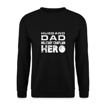 Mari Papa Aumônier militaire Héros - Sweat-shirt Unisexe - noir - Devant - Alina (178cm) & Michal (187cm)
