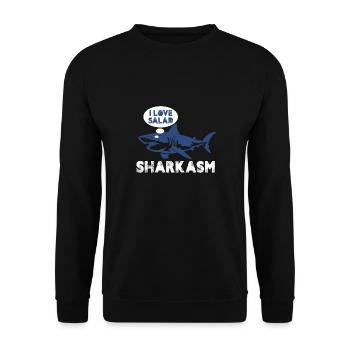 I Love Salad Sharkasm Deep Sea Creatures Great - Unisex Pullover - Schwarz - Vorne - Alina (178cm) & Michal (187cm)