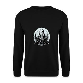 Awesome graphical ghost design - Unisex Sweatshirt - black - Front - Alina (178cm) & Michal (187cm)