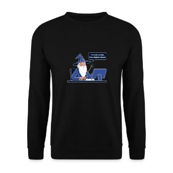 I'm Not a Coder I'm a Digital Wizard Programmierer - Unisex Pullover - Schwarz - Vorne - Alina (178cm) & Michal (187cm)
