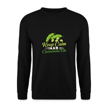 Restez calme et cocotte sur le design - Sweat-shirt Unisexe - noir - Devant - Alina (178cm) & Michal (187cm)