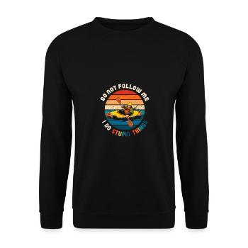 Funny Kayaker Fun Kayak Water Sports - Unisex Sweatshirt - black - Front - Alina (178cm) & Michal (187cm)