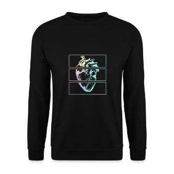 Coeur Anatomie Humaine Emo Pastel Goth - Sweat-shirt Unisexe - noir - Devant - Alina (178cm) & Michal (187cm)