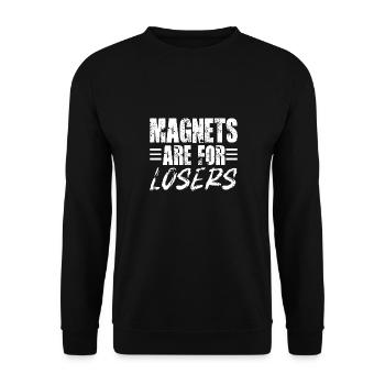Magnets Are For Losers Electric Car Racing - Unisex Pullover - Schwarz - Vorne - Alina (178cm) & Michal (187cm)