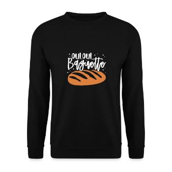 Oui Oui Baguette - Sweat-shirt Unisexe - noir - Devant - Alina (178cm) & Michal (187cm)