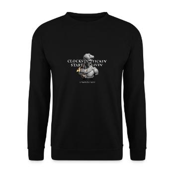 Horloges Tickin Start Live Memento Mori Statue grecque - Sweat-shirt Unisexe - noir - Devant - Alina (178cm) & Michal (187cm)
