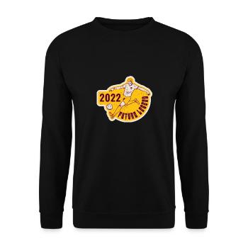 Fußball Spruch - Unisex Pullover - Schwarz - Vorne - Alina (178cm) & Michal (187cm)
