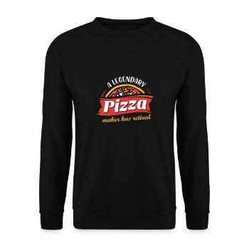 a legendary pizza maker has retired Design for a - Unisex Pullover - Schwarz - Vorne - Alina (178cm) & Michal (187cm)