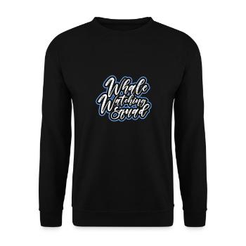 Whale Watching Squad Maritim Nature Cetacean - Unisex Sweatshirt - black - Front - Alina (178cm) & Michal (187cm)