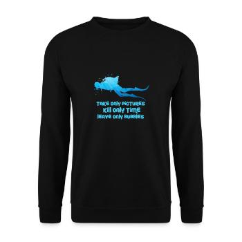 Take only pictures Kill only time Leave only - Unisex Sweatshirt - black - Front - Alina (178cm) & Michal (187cm)