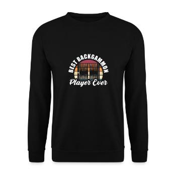 Best Backgammon Player Ever Game Night Board Games - Unisex Pullover - Schwarz - Vorne - Alina (178cm) & Michal (187cm)