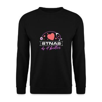 stnas do it better Design for a hospital nurse - Unisex Sweatshirt - black - Front - Alina (178cm) & Michal (187cm)