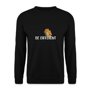 BE DIFFERENT Sunflower Self Love Positivity - Unisex Sweatshirt - black - Front - Alina (178cm) & Michal (187cm)