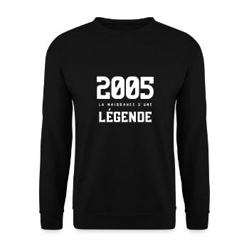 T shirt 2005 the Birth of a legend - Unisex Sweatshirt - black - Front - Alina (178cm) & Michal (187cm)