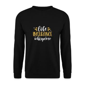 Life Insurance Whisperer - Unisex Pullover - Schwarz - Vorne - Alina (178cm) & Michal (187cm)