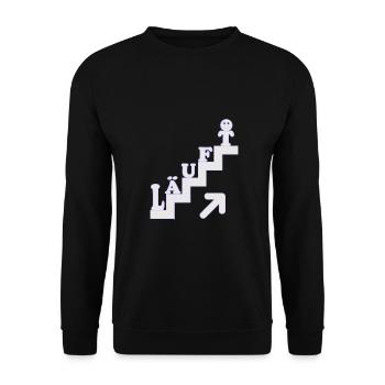 Läuft Treppenstufen Motivation - Unisex Pullover - Schwarz - Vorne - Alina (178cm) & Michal (187cm)