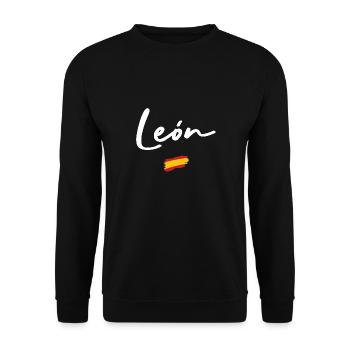 León - Unisex Pullover - Schwarz - Vorne - Alina (178cm) & Michal (187cm)