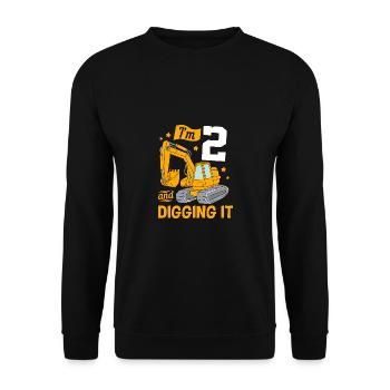 Baustelle Kindergeburtstag - Unisex Pullover - Schwarz - Vorne - Alina (178cm) & Michal (187cm)