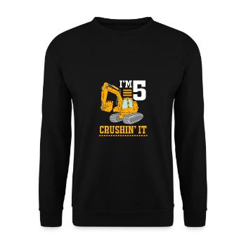 Chantier de la fête d’anniversaire des enfants - Sweat-shirt Unisexe - noir - Devant - Alina (178cm) & Michal (187cm)