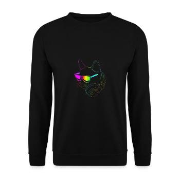 Rave Raver Techno music Techno bass Mischpult - Unisex Pullover - Schwarz - Vorne - Alina (178cm) & Michal (187cm)