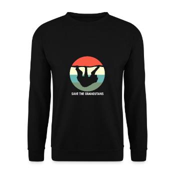 Orangutan - Unisex Sweatshirt - black - Front - Alina (178cm) & Michal (187cm)