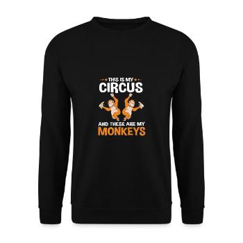 Orangutan - Unisex Sweatshirt - black - Front - Alina (178cm) & Michal (187cm)