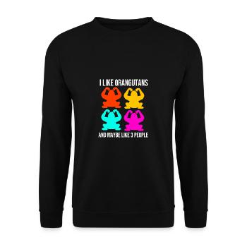 Orangutan - Unisex Sweatshirt - black - Front - Alina (178cm) & Michal (187cm)