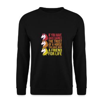 Show Jumping Show Jumping - Unisex Sweatshirt - black - Front - Alina (178cm) & Michal (187cm)
