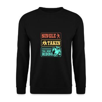 Show Jumping Show Jumping - Unisex Sweatshirt - black - Front - Alina (178cm) & Michal (187cm)