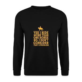 Show Jumping Show Jumping - Unisex Sweatshirt - black - Front - Alina (178cm) & Michal (187cm)