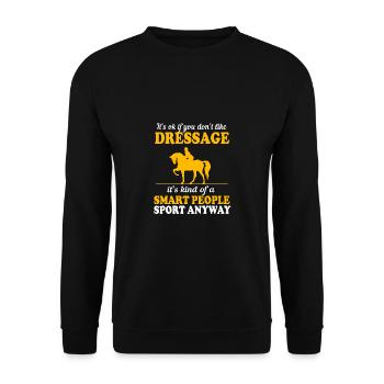 Dressage Dressage Cheval Dressage Cavalier - Sweat-shirt Unisexe - noir - Devant - Alina (178cm) & Michal (187cm)