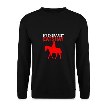 Dressage Dressage Cheval Dressage Cavalier - Sweat-shirt Unisexe - noir - Devant - Alina (178cm) & Michal (187cm)