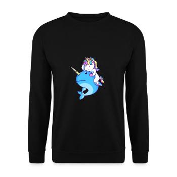 Narwal - Unisex Pullover - Schwarz - Vorne - Alina (178cm) & Michal (187cm)