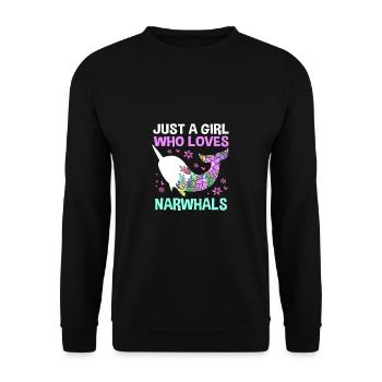 Narwhal - Unisex Sweatshirt - black - Front - Alina (178cm) & Michal (187cm)