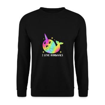 Narval - Sweat-shirt Unisexe - noir - Devant - Alina (178cm) & Michal (187cm)