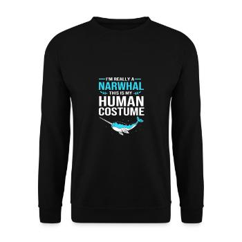 Narval - Sweat-shirt Unisexe - noir - Devant - Alina (178cm) & Michal (187cm)