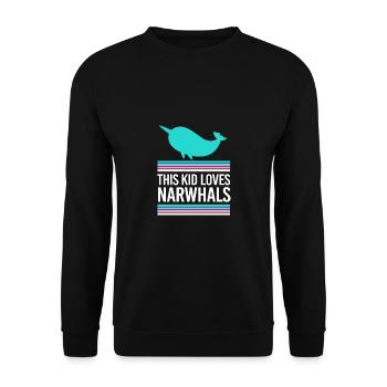 Narwhal - Unisex Sweatshirt - black - Front - Alina (178cm) & Michal (187cm)