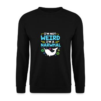 Narwhal - Unisex Sweatshirt - black - Front - Alina (178cm) & Michal (187cm)