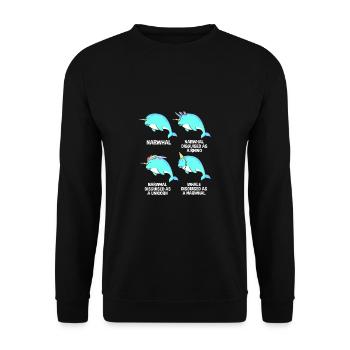 Narwal - Unisex Pullover - Schwarz - Vorne - Alina (178cm) & Michal (187cm)