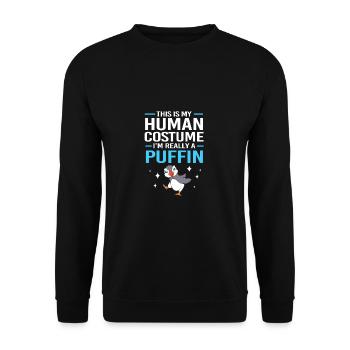 Papageientaucher Puffin - Unisex Sweatshirt - black - Front - Alina (178cm) & Michal (187cm)