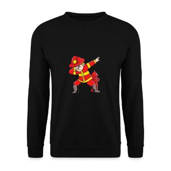 Firefighter Fire Brigade - Unisex Sweatshirt - black - Front - Alina (178cm) & Michal (187cm)