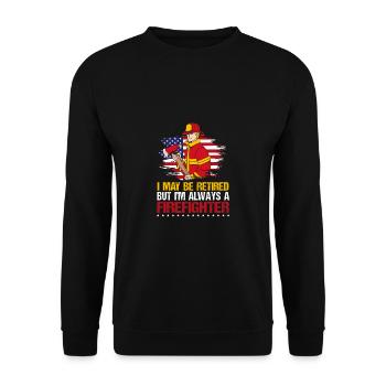 Pompier Pompier - Sweat-shirt Unisexe - noir - Devant - Alina (178cm) & Michal (187cm)