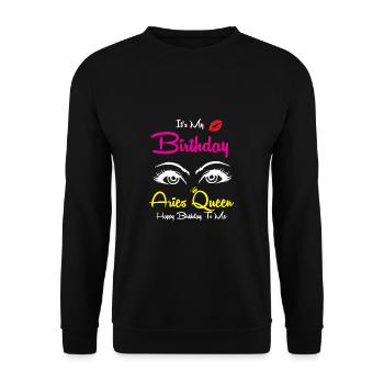Sternzeichen Widder - Unisex Pullover - Schwarz - Vorne - Alina (178cm) & Michal (187cm)
