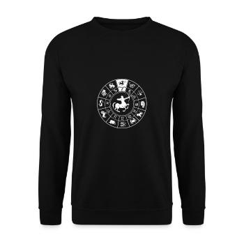 Zodiac sign Sagittarius - Unisex Sweatshirt - black - Front - Alina (178cm) & Michal (187cm)