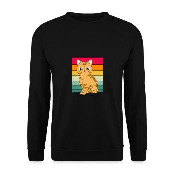 Chat tigré - Sweat-shirt Unisexe - noir - Devant - Alina (178cm) & Michal (187cm)