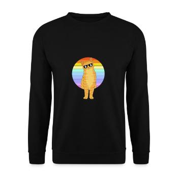 Chat tigré - Sweat-shirt Unisexe - noir - Devant - Alina (178cm) & Michal (187cm)