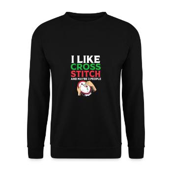 Cross Stitch - Unisex Sweatshirt - black - Front - Alina (178cm) & Michal (187cm)